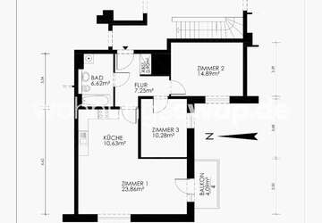 Wohnung Hamburg-Nord Nord - 3 Zimmer, 76 m&sup2;, 800&euro; | Angebot:27089607